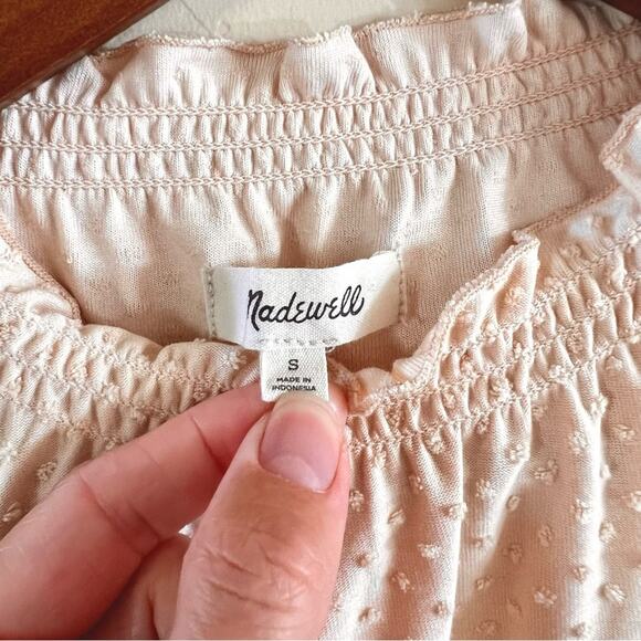 Madewell cream swiss-dot mock neck blouse - Picture 7 of 8